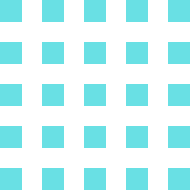25 cyan blue squares in grid pattern