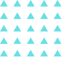 25 cyan blue triangles in grid pattern