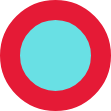 Red and cyan blue concentric circles
