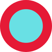 Red and cyan blue concentric circles